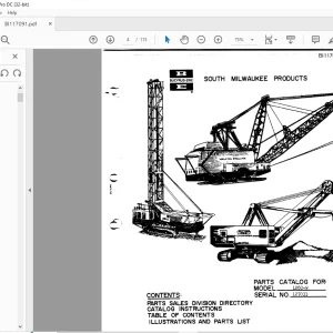 Cat Bucyrus 1260-W Walking Dragline Parts Manual SN 127033 - PDF DOWNLOAD