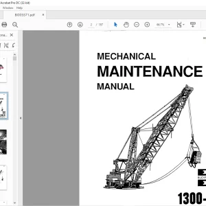 Cat Bucyrus 1300-W Walking Dragline Mechanical Maintenance Manual BI005571 - PDF DOWNLOAD