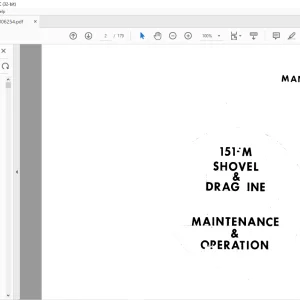 Cat Bucyrus 151-M Shovel & Dragline Maintenance & Operation Manual BI006254 - PDF DOWNLOAD