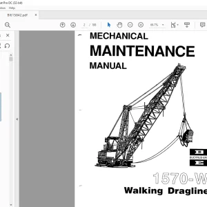 Cat Bucyrus 1570-W Walking Dragline Mechanical Maintenance Manual BI615842 - PDF DOWNLOAD