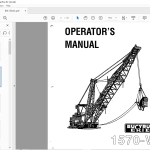 Cat Bucyrus 1570-W Walking Dragline Operator's Manual BI615843 - PDF DOWNLOAD