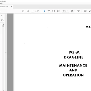 Cat Bucyrus 195-M Dragline Maintenance & Operation Manual BI006469 - PDF DOWNLOAD