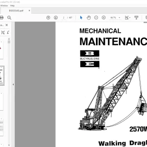 Cat Bucyrus 2570W Walking Dragline Mechanical Maintenance Manual BI005545 - PDF DOWNLOAD