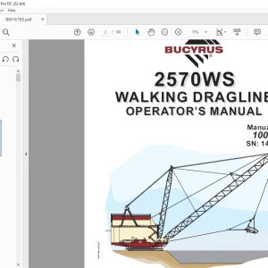Cat Bucyrus 2570WS Walking Dragline Operator's Manual SN 141073 - PDF DOWNLOAD