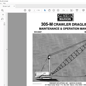 Cat Bucyrus 305-M Crawler Dragline Maintenance & Operation Manual SN 23337 - PDF DOWNLOAD