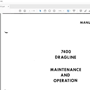 Cat Bucyrus 7400 Dragline Maintenance & Operation Manual BI006473 - PDF DOWNLOAD