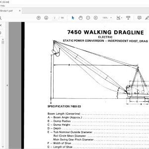 Cat Bucyrus 7450 Walking Dragline Maintenance & Operation Manual BI005754 - PDF DOWNLOAD