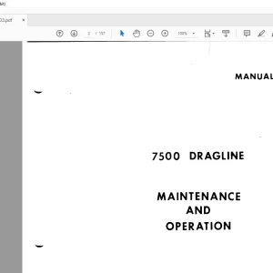 Cat Bucyrus 7500 Dragline Maintenance & Operation Manual BI005603 - PDF DOWNLOAD