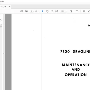 Cat Bucyrus 7500 Dragline Maintenance & Operation Manual BI005713 - PDF DOWNLOAD