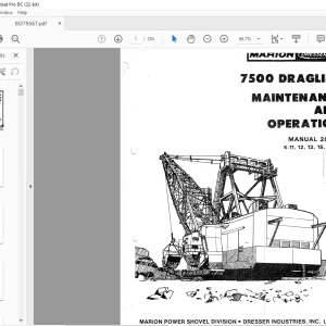 Cat Bucyrus 7500 Dragline Maintenance & Operation Manual BI379367 - PDF DOWNLOAD
