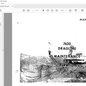 Cat Bucyrus 7620 Dragline Maintenance & Operation Manual BI005705 - PDF DOWNLOAD