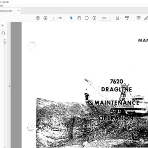 Cat Bucyrus 7620 Dragline Maintenance & Operation Manual BI006250 - PDF DOWNLOAD