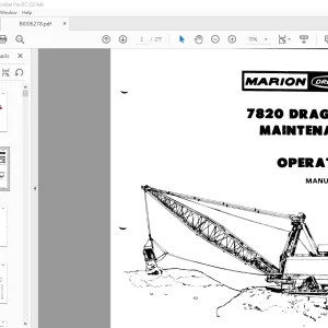 Cat Bucyrus 7820 Dragline Maintenance & Operation Manual BI006278 - PDF DOWNLOAD