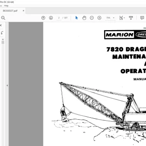 Cat Bucyrus 7820 Dragline Maintenance & Operation Manual BI006507 - PDF DOWNLOAD