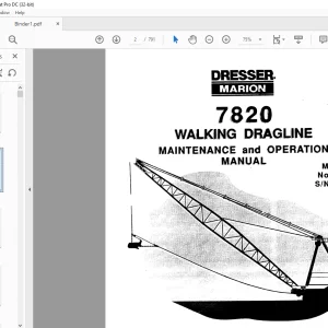 Cat Bucyrus 7820 Walking Dragline Maintenance & Operation Manual BI006299 - PDF DOWNLOAD