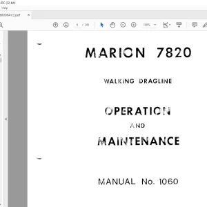 Cat Bucyrus 7820 Walking Dragline Operation & Maintenance Manual BI006472 - PDF DOWNLOAD