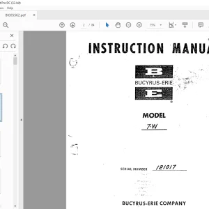 Cat Bucyrus 7W Dragline Instruction Manual BI005562 - PDF DOWNLOAD