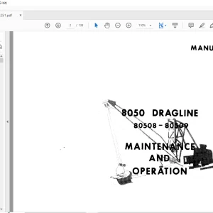 Cat Bucyrus 8050 Dragline 80508 - 80509 Maintenance & Operation Manual BI006251 - PDF DOWNLOAD