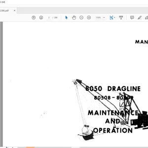 Cat Bucyrus 8050 Dragline 80508 & 80509 Maintenance & Operation Manual BI006286 - PDF DOWNLOAD