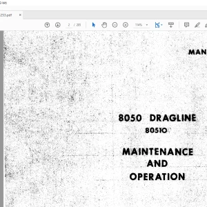 Cat Bucyrus 8050 Dragline 80510 Maintenance & Operation Manual BI006253 - PDF DOWNLOAD