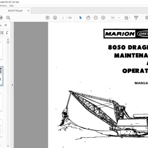 Cat Bucyrus 8050 Dragline Maintenance & Operation Manual BI005759 - PDF DOWNLOAD