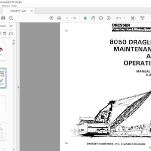 Cat Bucyrus 8050 Dragline Maintenance & Operation Manual BI006271 - PDF DOWNLOAD