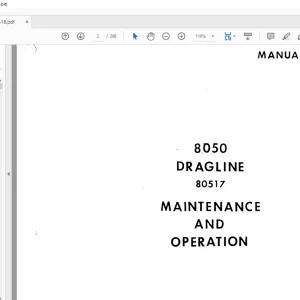 Cat Bucyrus 8050 Dragline Maintenance & Operation Manual BI006518 - PDF DOWNLOAD