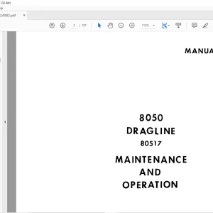 Cat Bucyrus 8050 Dragline Maintenance & Operation Manual BI624082 - PDF DOWNLOAD