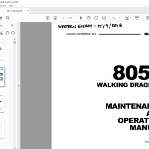Cat Bucyrus 8050 Walking Dragline Maintenance & Operation Manual BI115426 - PDF DOWNLOAD