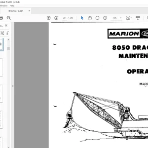 Cat Bucyrus 8050 Walking Dragline Operation & Maintenance Manual BI006275 - PDF DOWNLOAD