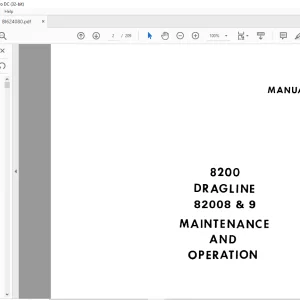 Cat Bucyrus 8200 Dragline Maintenance & Operation Manual 82008 & 82009 - PDF DOWNLOAD
