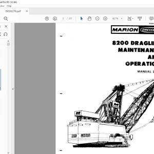 Cat Bucyrus 8200 Dragline Maintenance & Operation Manual BI006276 - PDF DOWNLOAD