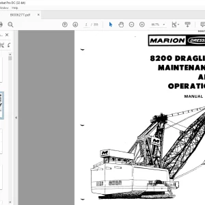 Cat Bucyrus 8200 Dragline Maintenance & Operation Manual BI006277 - PDF DOWNLOAD
