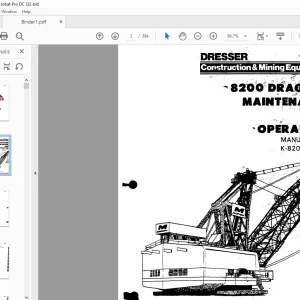 Cat Bucyrus 8200 Dragline Maintenance & Operation Manual BI006344 - PDF DOWNLOAD