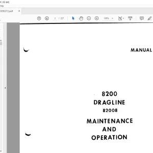 Cat Bucyrus 8200 Dragline Maintenance & Operation Manual BI006372 - PDF DOWNLOAD