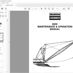 Cat Bucyrus 8200 Walking Dragline Maintenance & Operation Manual BI624109 - PDF DOWNLOAD