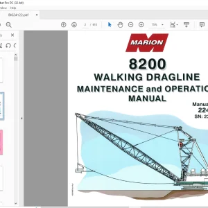 Cat Bucyrus 8200 Walking Dragline Maintenance & Operation Manual BI624122 -  PDF DOWNLOAD