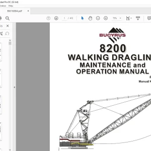 Cat Bucyrus 8200 Walking Dragline Maintenance & Operation Manual SN 141147 - PDF DOWNLOAD