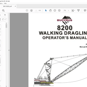 Cat Bucyrus 8200 Walking Dragline Operator's Manual BI616885 - PDF DOWNLOAD