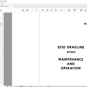 Cat Bucyrus 8750 Dragline 87503 Maintenance & Operation Manual BI005716 - PDF DOWNLOAD