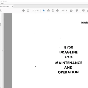 Cat Bucyrus 8750 Dragline 87516 Maintenance & Operation Manual BI005620 - PDF DOWNLOAD