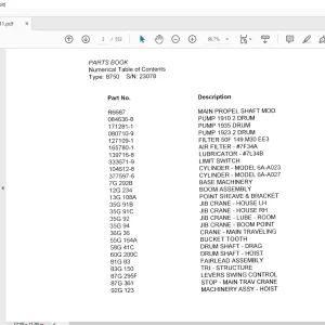 Cat Bucyrus 8750 Dragline Parts Book Manual SN 23078 - PDF DOWNLOAD