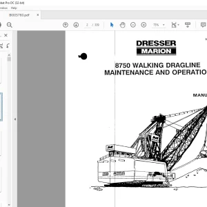 Cat Bucyrus 8750 Walking Dragline Maintenance & Operation Manual BI005760 - PDF DOWNLOAD