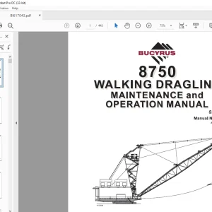Cat Bucyrus 8750 Walking Dragline Maintenance & Operation Manual BI617043 - PDF DOWNLOAD