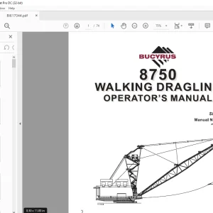 Cat Bucyrus 8750 Walking Dragline Operator's Manual SN 141202 - PDF DOWNLOAD