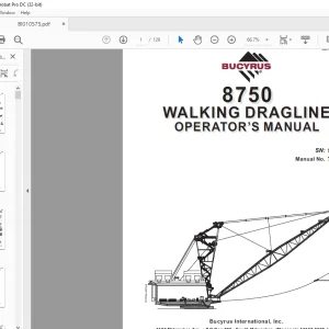 Cat Bucyrus 8750 Walking Dragline Operator's Manual SN 141428 - PDF DOWNLOAD