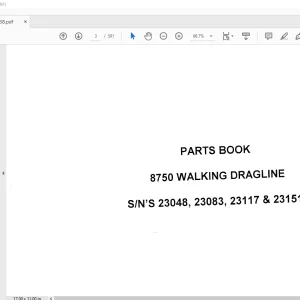 Cat Bucyrus 8750 Walking Dragline Parts Book Manual - PDF DOWNLOAD