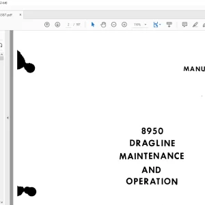Cat Bucyrus 8950 Dragline Maintenance & Operation Manual BI006387 - PDF DOWNLOAD