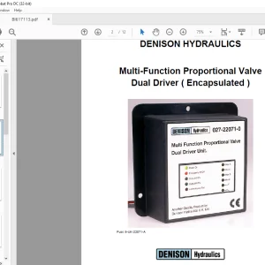 Cat Bucyrus DENISON HYDRAULICS Multi-Function Proportional Valve Dual Driver ( Encapsulated ) Manual - PDF DOWNLOAD