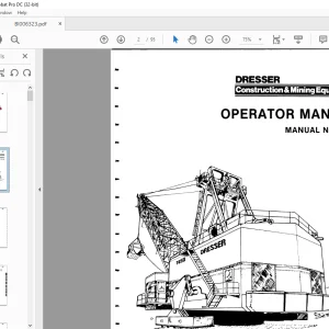 Cat Bucyrus Dresser 7250 Dragline Operator Manual BI006323 - PDF DOWNLOAD